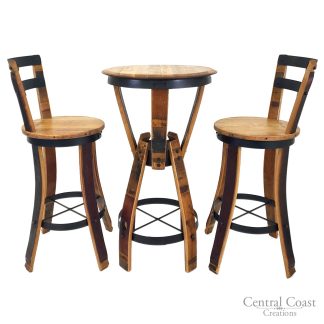 Wine Barrel Hourglass Pub Table Set